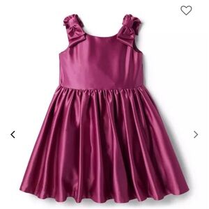TODDLER SATIN BOW SLEEVE DRESS - 4T